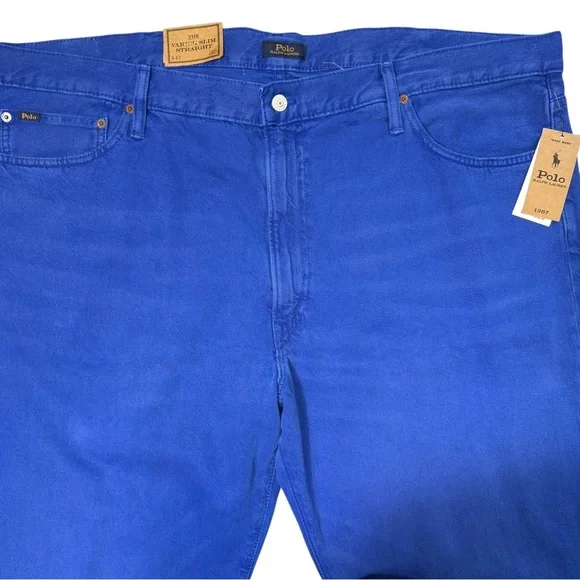 NWT New $138 Polo Ralph Lauren Varick Slim Straight Blue Jeans Size 44 x 36